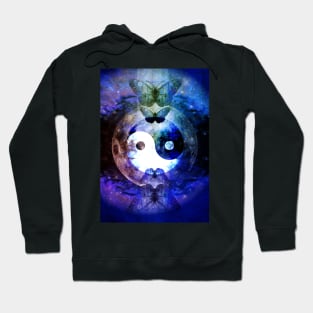 Sister Moon , Butterflies, Moon I Ching Hoodie